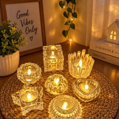 Crystal Tealight Holder Set